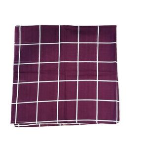 Cotton Square Burgundy Plaid Scarf Tichel Hijab
